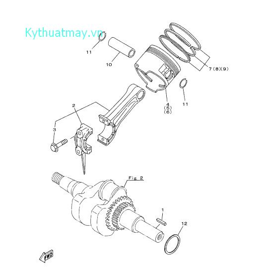 Piston và cần trục nối